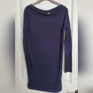 Navy Long Sleeve Sweatshirt Dress